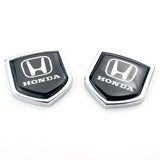 2PCS Honda Metal Car Rear Sticker Shield Trunk Emblem Badge Decal
