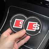 2PCS Audi Sline Diamond Car Water Coaster Cup Mat