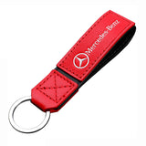 Mercedes Benz PU Leather Metal Car Logo Keychain
