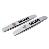 2pcs SAAB Metal Car Fender Side Badge Decal Rear Emblem Sticker