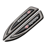 2pcs Toyota TRD Logo Metal Car Side Fender Emblem Sticker Decal