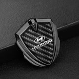 Hyundai Shield Carbon Fiber Car Side Window Sticker Emblem Badge Decal