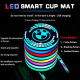 2pcs BMW M Power Logo Car Water Coasters 7-color LED Light Cup Mat Holder