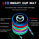 2pcs Mazda Logo Car Water Coasters 7-color LED Light Cup Mat Holder