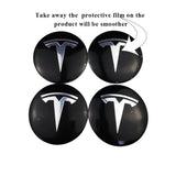 4pcs/set 56mm/65mm Tesla Car Wheel Center Hub Sticker Decal
