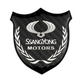Ssang Yong Metal Carbon Fiber Car Rear Sticker Shield Trunk Emblem Badge Decal