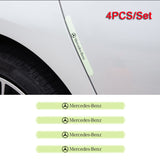 4pcs Mercedes Benz AMG Luminous Car Door Bumper Strip Anti-collision Protection Sticker