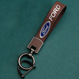 Ford Cowhide Metal Car Keyring Pendant