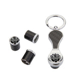 4pcs/set Nissan GTR Logo Carbon Fiber Car Air Valve Stem Caps Auto Tyre Valve Covers with Wrench