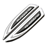 2pcs Audi Sline Quattro Logo Metal Car Fender Side Sticker Decal Emblem Badge