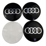 4pcs 56/60/65/75/90mm Audi Quattro Sline RS Car Wheel Center Hub Cap Sticker Decal