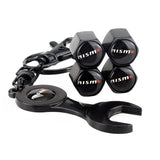 4pcs/set Nissan Nismo GTR Logo Car Air Valve Stem Cap Auto Tyre Valve Covers with Wrench