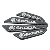 4pcs/set Skoda Carbon Fiber Car Door Anti-Scratch Sticker Door Side Protection Bumper Strips