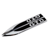 2pcs Volkswagen Rline GTI GTD Logo Metal Car Side Fender Sticker Emblem Badge Decal Decoration