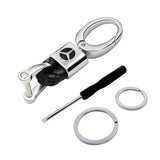 Mercedes Benz Logo PU Leather Braided Rope Car Keychain