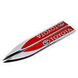 2pcs Toyota TRD Logo Metal Car Side Fender Sticker Emblem Badge Decal Decoration