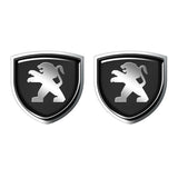 2pcs 39x39mm Peugeot Shield Metal Car Window Sticker Emblem Badge Decal