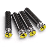 4pcs/set Ferrari Logo Carbon Fiber Car Door Bolt Lock Pins Gate Lock Screws