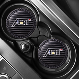 2pcs/set Volkswagen ABT GTI Rline Carbon Fiber Car Water Coaster Non-slip Mat