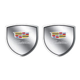 2pcs 39x39mm Cadillac Shield Metal Car Window Sticker Emblem Badge Decal