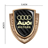 Audi Metal Carbon Fiber Shield Car Rear Sticker Auto Window Emblem Badge Decal