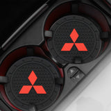 2pcs/set Mitsubishi Logo PVC Waterproof Car Water Coaster