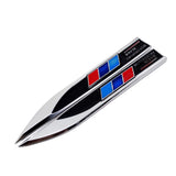2pcs BMW M Power Logo Metal Car Side Fender Sticker Emblem Badge Decal Decoration