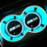 2pcs BMW M Power M3 M5 X1 X2 X3 X4 X5 X6 Logo Car Water Coasters 7-color LED Light Cup Mat Holder