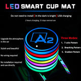 2pcs Audi A1 A2 A3 A4 Q1 Q2 Q3 Q4 S4 S5 S6 S7 Logo Car Water Coasters 7-color LED Light Cup Mat Holder