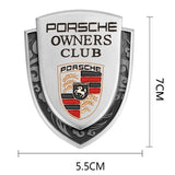 Porsche Metal Shield Car Rear Sticker Auto Window Emblem Badge Decal