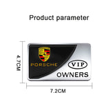 Porsche VIP OWNERS Metal Car Stickers Rear Emblem Badge