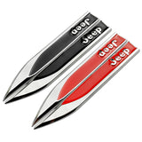 2pcs Jeep Logo Metal Car Side Fender Sticker Emblem Badge Decal Decoration