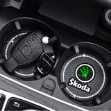 2PCS Skoda Diamond Car Water Coaster Cup Mat
