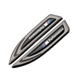 2pcs BMW M Performance Logo Metal Car Fender Side Sticker Decal Emblem Badge