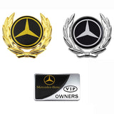 Mercedes Benz Metal Car Rear Sticker Auto Window Carbon Fiber Shield Emblem Badge Decal