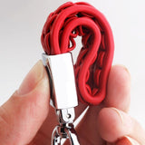 Ford Mustang PU leather Braided Rope Car Keychain