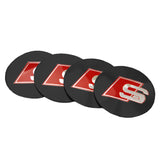 4pcs 56/60/65/75/90mm Audi Quattro Sline RS Car Wheel Center Hub Cap Sticker Decal
