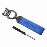 Audi RS Sline Suede Metal Car Keyring Pendant