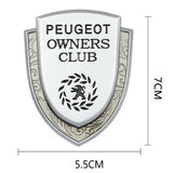 Peugeot Metal Shield Car Rear Sticker Auto Window Emblem Badge Decal