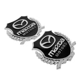 2PCS Mazda Metal Car Rear Sticker Shield Trunk Emblem Badge Decal