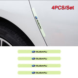 4pcs Subaru Luminous Car Door Bumper Strip Anti-collision Protection Sticker