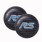 2pcs/set Ford Mustang Shelby RS ST Logo PVC Waterproof Car Water Coaster