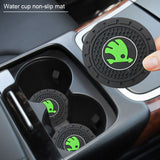 2pcs/set Skoda Logo PVC Waterproof Car Water Coaster