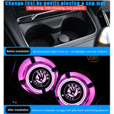 2pcs Skoda Logo Car Water Coasters 7-color LED Light Cup Mat Holder