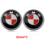 2PCS BMW Logo X1 X3 X5 X6 1 3 5 7 Series 82mm Car Front Hood Sticker 82mm Auto Trunk Emblem Rear Badge Decal