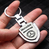 Mercedes Benz Logo Shield-shaped Metal Car Keychain
