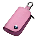 BMW Leather Car Logo Keychain Cover Case Key Bag