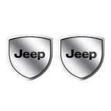 2pcs 39x39mm Jeep Shield Metal Car Window Sticker Emblem Badge Decal