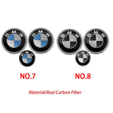 82mm BMW Car Front Bonnet Emblem 82mm Rear Badge 45mm Car Steering Wheel Center Sticker Decal