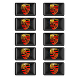 10pcs Porsche Epoxy Car Armrest Button Sticker